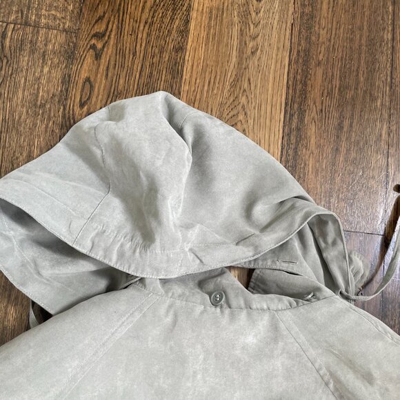 London Fog Sage Green Hooded Rain Jacket Windbreaker Size Small - Picture 13 of 16